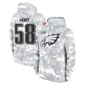 P.Eagles #58 Jalyx Hunt Player Arctic Camo Salute to Service Pullover Hoodies Limited Game Qdoa Stitched Jerseys