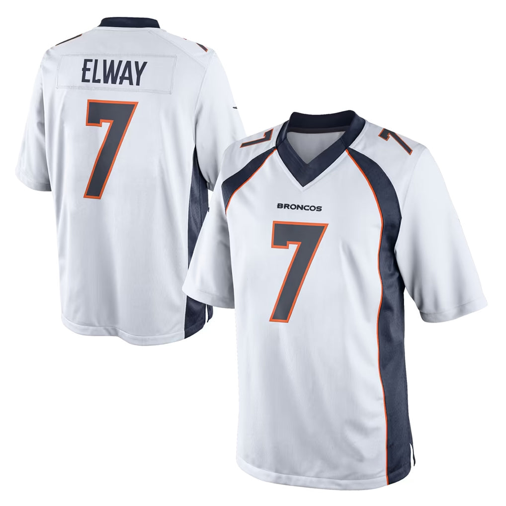 D.Broncos #7 John Elway Player White Game Qdoa Stitched Jerseys