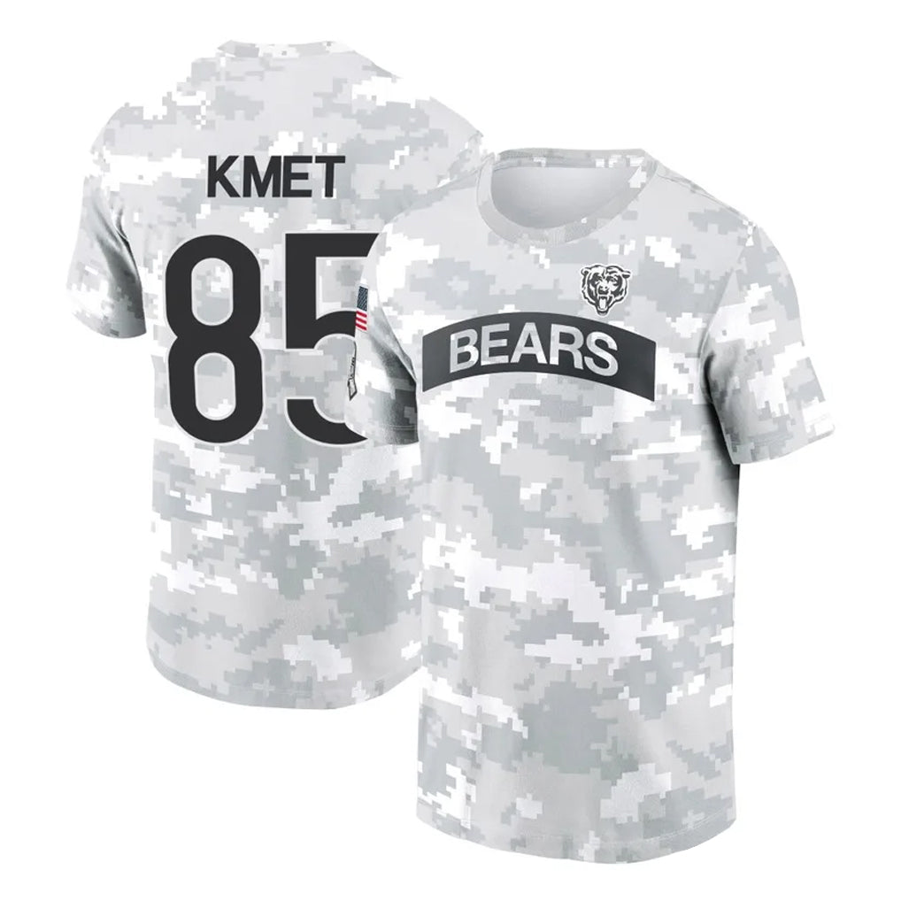 C.Bears #85 Cole Kmet Player Arctic Camo Salute to Service Performance T-Shirt Limited Qdoa Stitched Jerseys