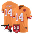 TB.Buccaneers #14 Chris Godwin Jr. Player Orange 50th Season Vapor Limited Home Game Qdoa Stitched Jerseys