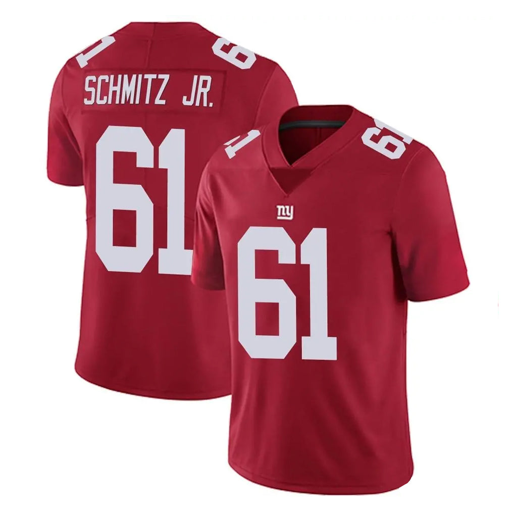 NY.Giants #61 John Michael Schmitz Jr. Player Red Limited Vapor Untouchable Home Game Qdoa Stitched Jerseys