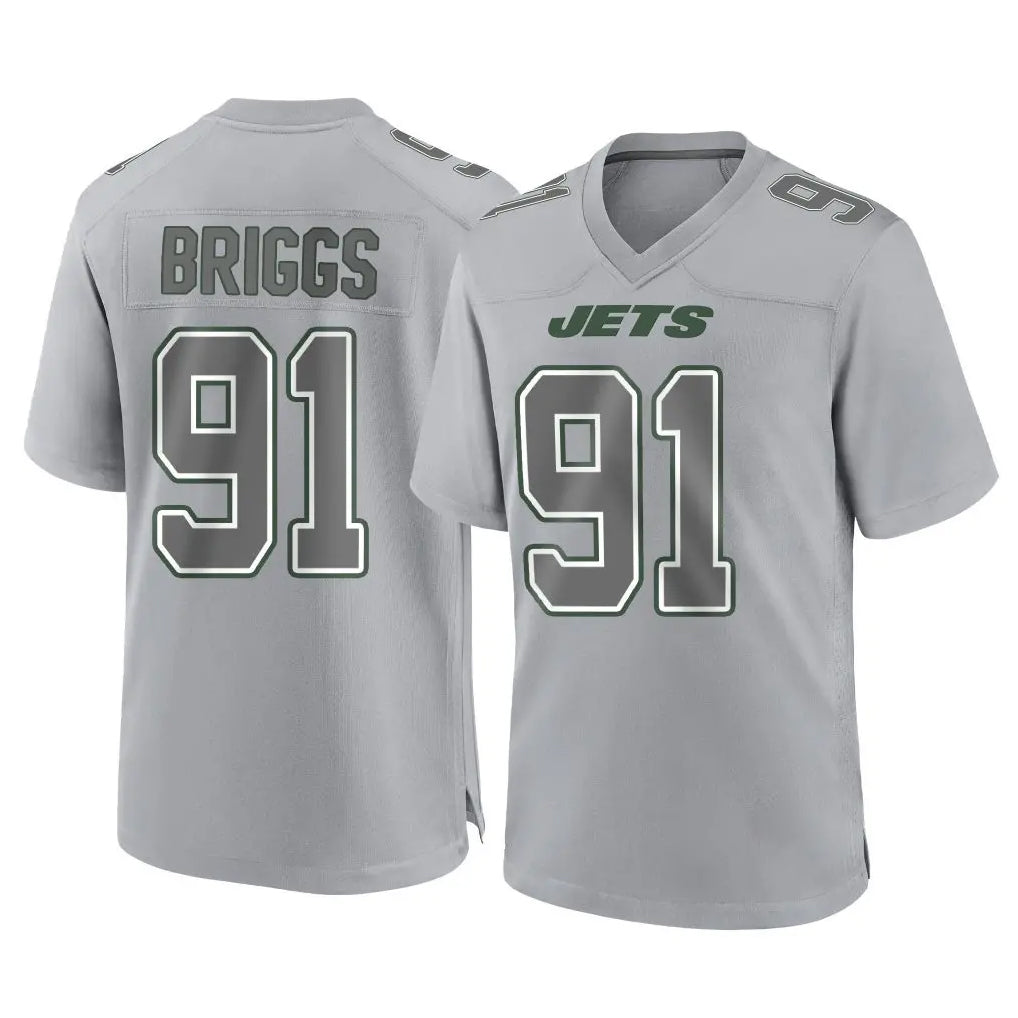 NY.Jets #91 Jowon Briggs Player Gray Limited Atmosphere Fashion Home Game Qdoa Stitched Jerseys