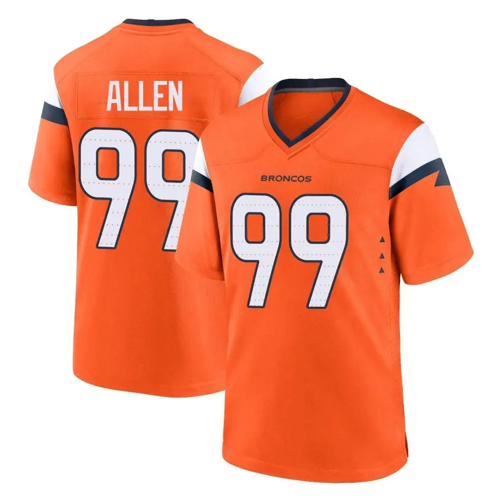 D.Broncos #99 Zach Allen Player Orange Home Game Qdoa Stitched Jerseys