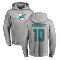 M.Dolphins #10 Jacob Rodriguez Player Gray LOGO Pullover Hoodies Limited Qdoa Stitched Jerseys