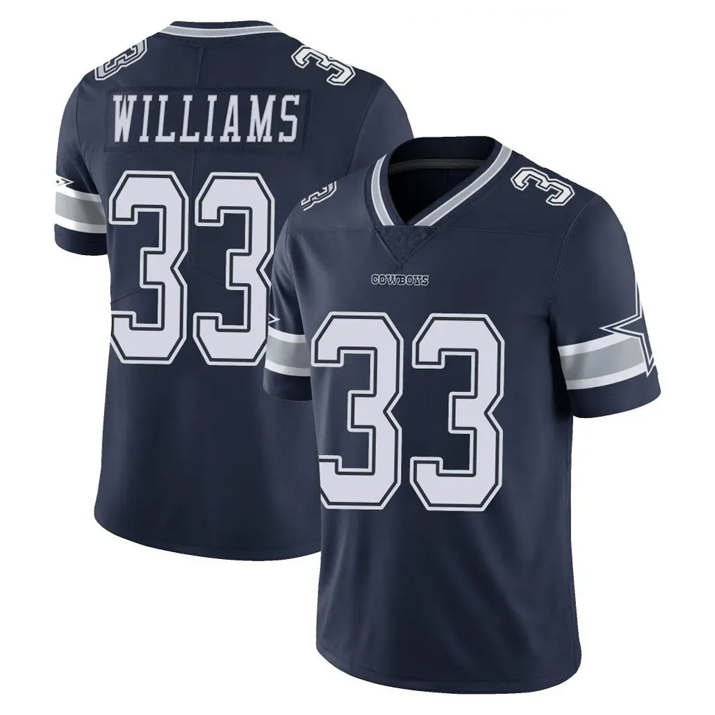 D.Cowboys #33 Javonte Williams Player Navy Vapor Untouchable Limited Home Game Qdoa Stitched Jerseys