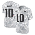 NE.Patriots #10 Drake Maye Player Arctic Camo Salute To Service Limited Game Qdoa Stitched Jerseys
