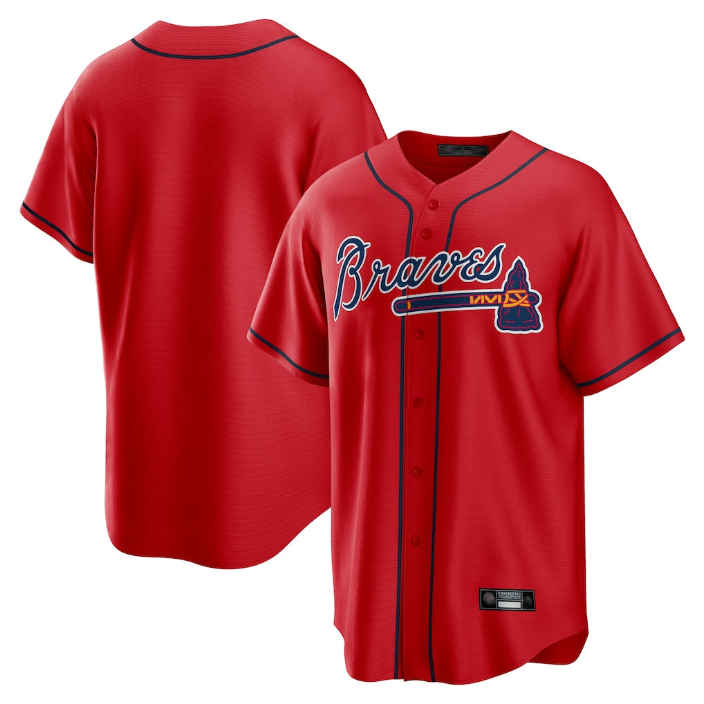 A.Braves ## Braves Blank Player Red Home Game Qdoa Stitched Jerseys