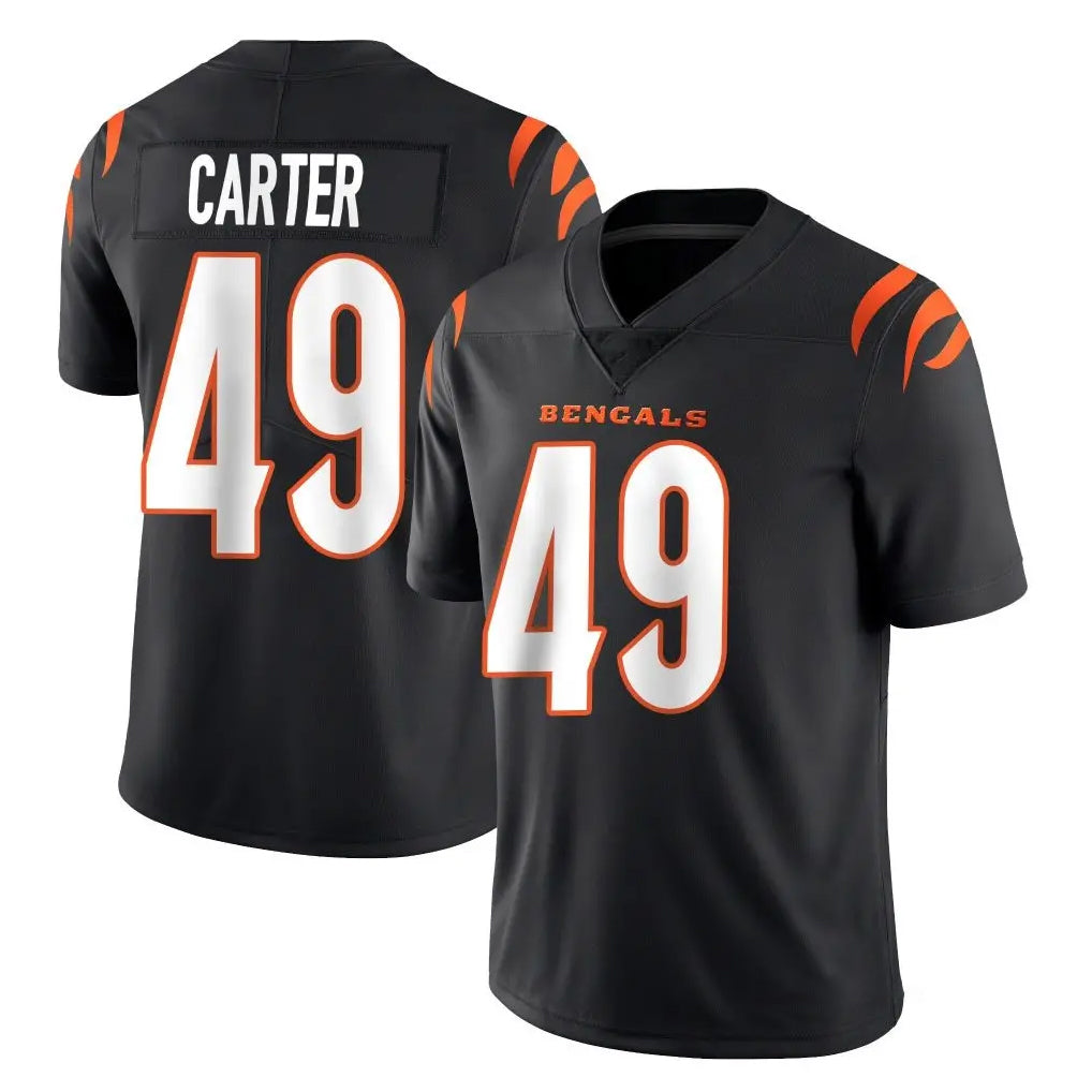 C.Bengals #49 Barrett Carter Player Black Vapor Untouchable Limited Home Game Qdoa Stitched Jerseys