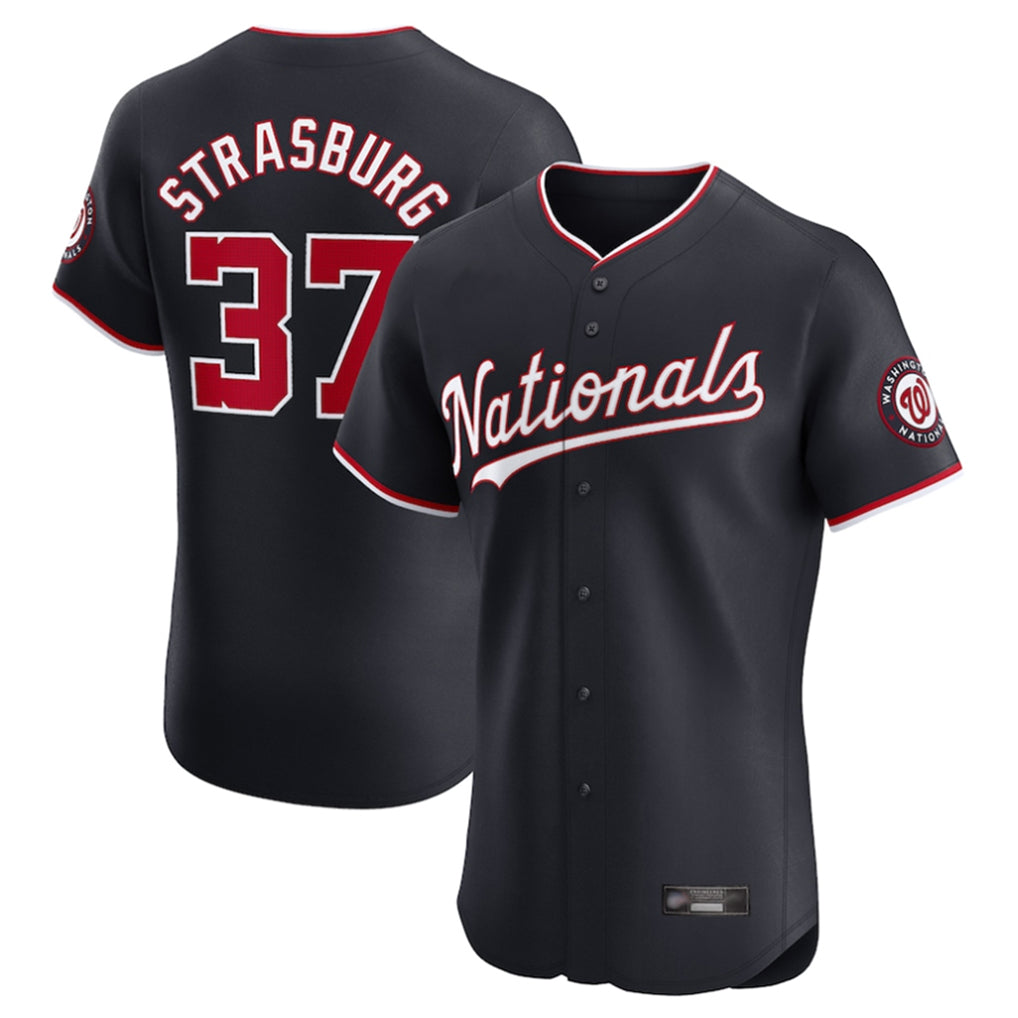 W.Nationals #37 Stephen Strasburg Player Navy Elite Qdoa Stitched Jerseys