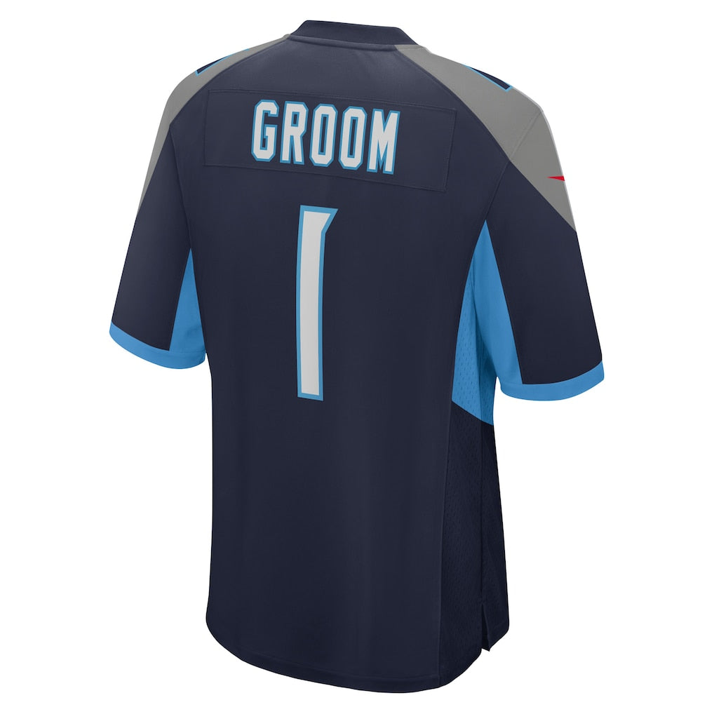 Qdoa T.Titans #1 Groom Navy Game Jersey
