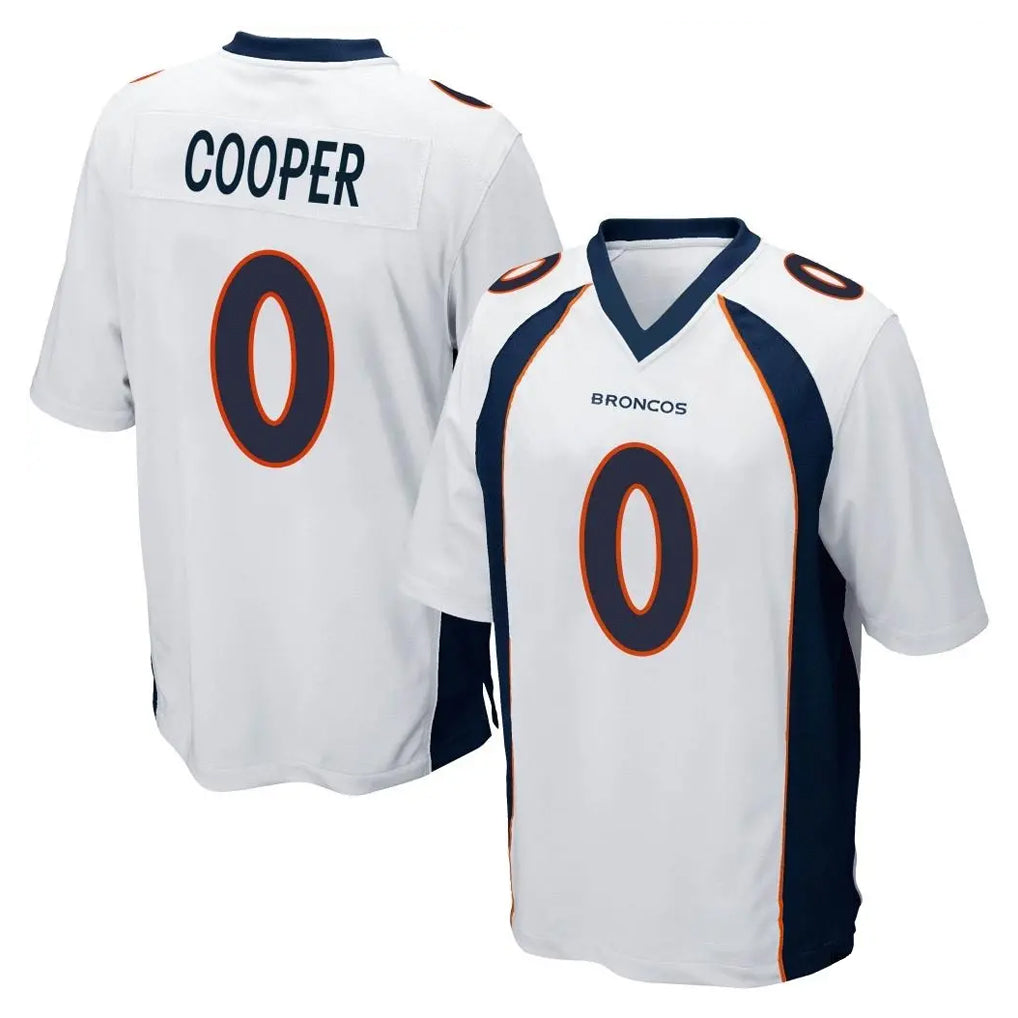 D.Broncos #0 Jonathon Cooper Player White Game Qdoa Stitched Jerseys