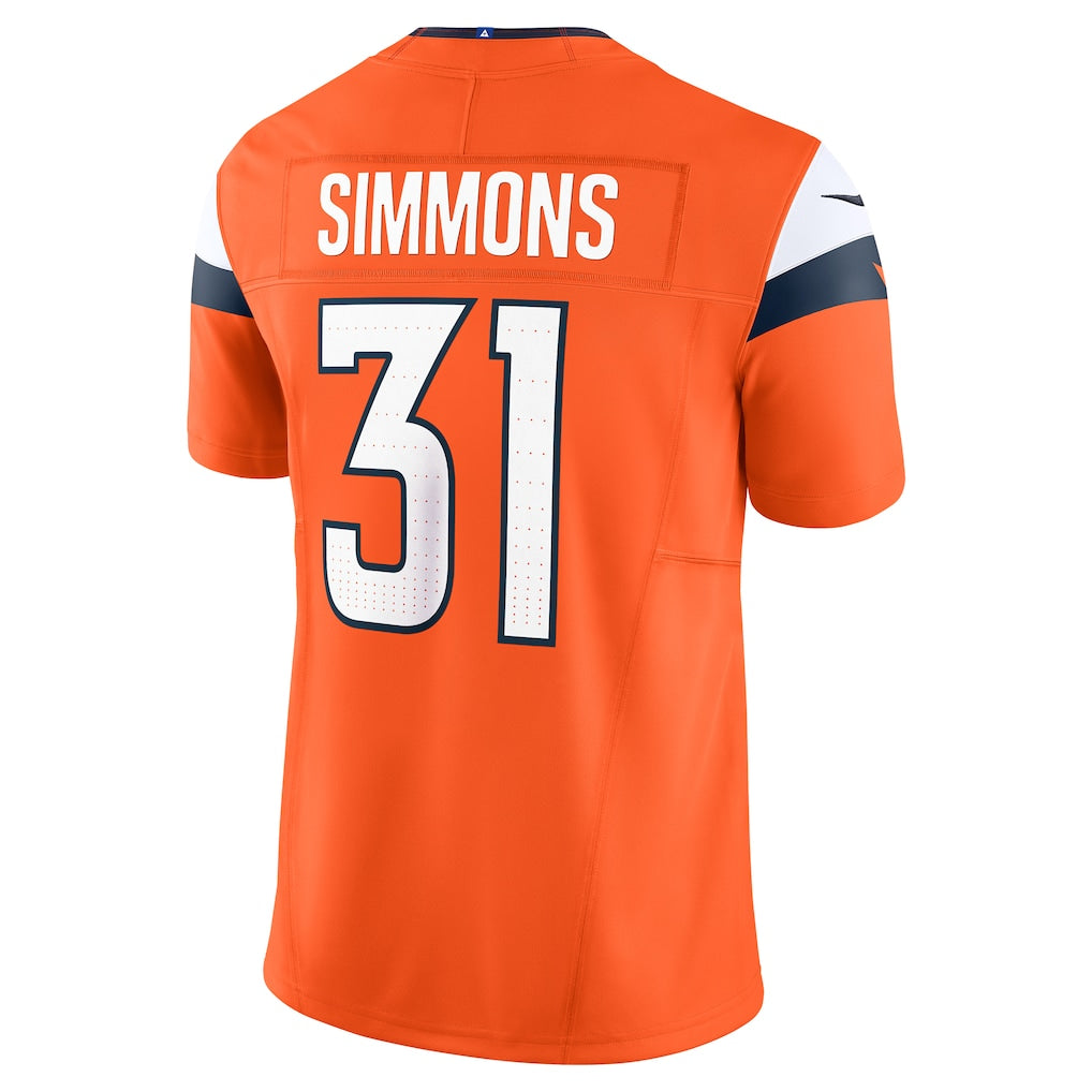Qdoa D.Broncos #31 Justin Simmons Orange Vapor F.U.S.E. Limited Jersey