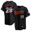 B.Orioles #29 Samuel Basallo Player Black USA 250 Fourth of July Home Game Qdoa Stitched Jerseys