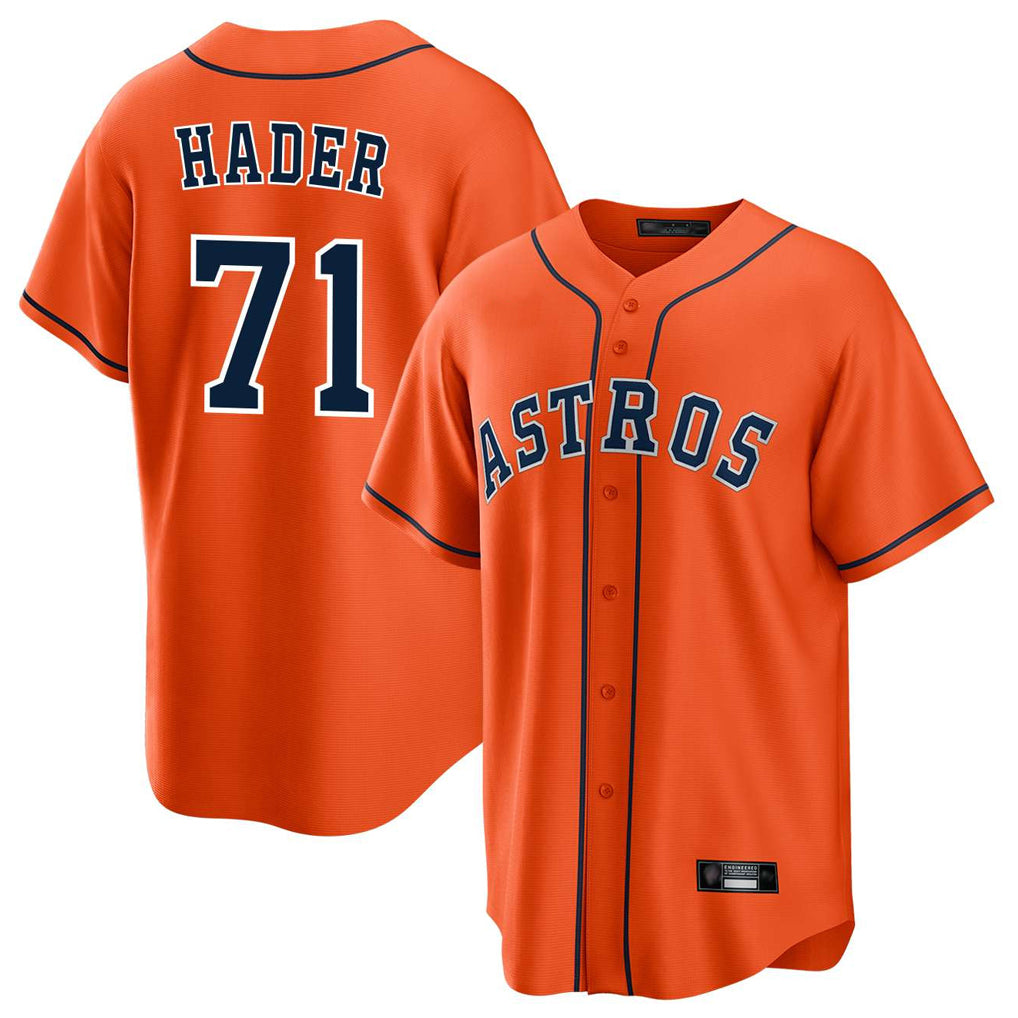 H.Astros #71 Josh Hader Player Orange Home Game Qdoa Stitched Jerseys