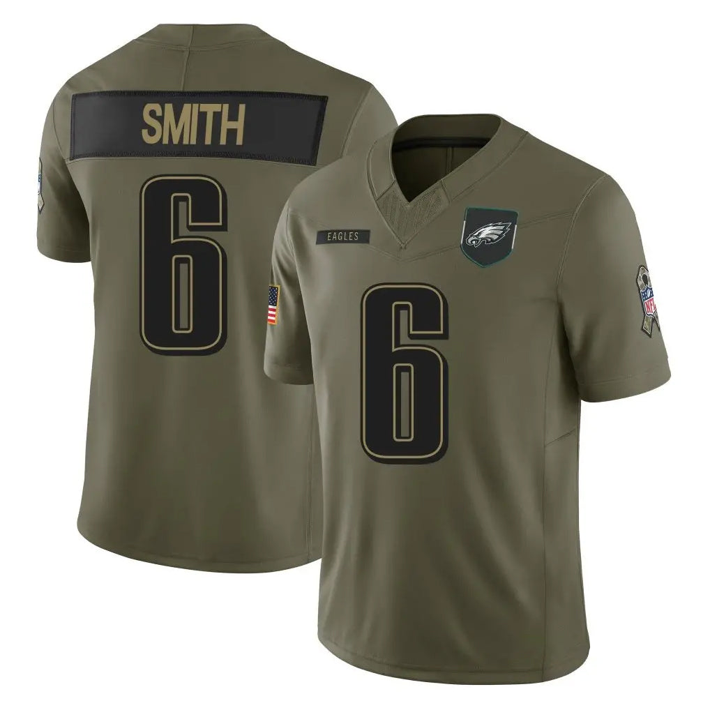 P.Eagles #6 DeVonta Smith Player Olive 2025 Salute To Service Limited Qdoa Stitched Jerseys