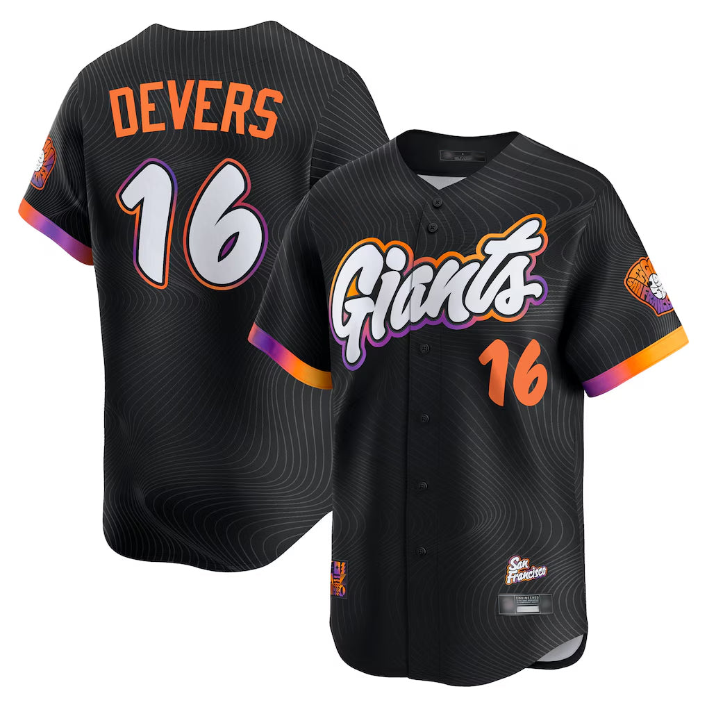 SF.Giants #16 Rafael Devers Player Black 2025 City Connect Home Limited Qdoa Stitched Jerseys