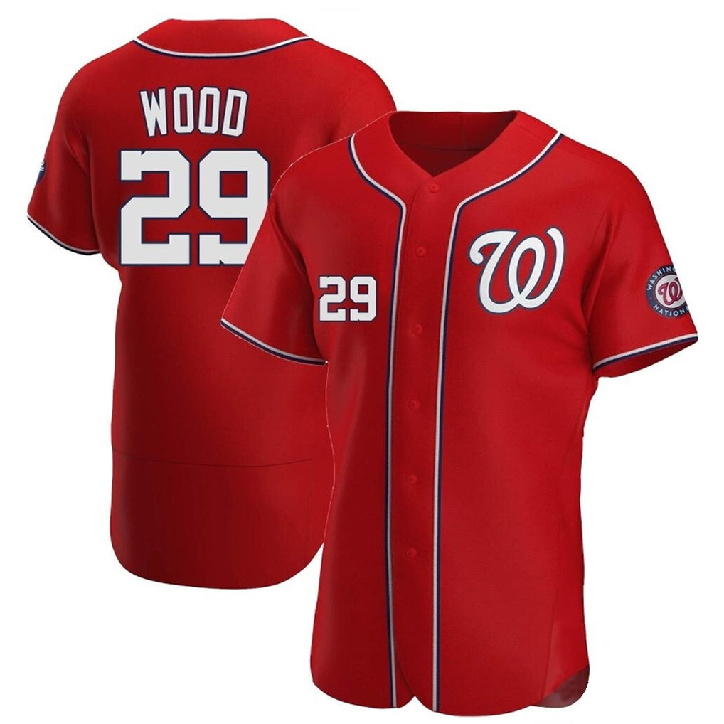 W.Nationals #29 James Wood Player Red Alternate Elite Qdoa Stitched Jerseys