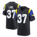 LA.Rams #37 Quentin Lake Player Black Midnight Rivalries Collection Home Game Qdoa Stitched Jerseys