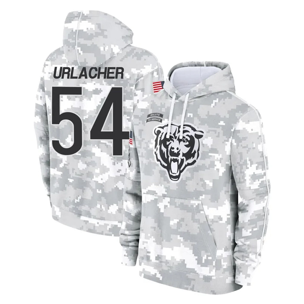 C.Bears #54 Brian Urlacher Player Arctic Camo Salute to Service Pullover Hoodies Limited Qdoa Stitched Jerseys
