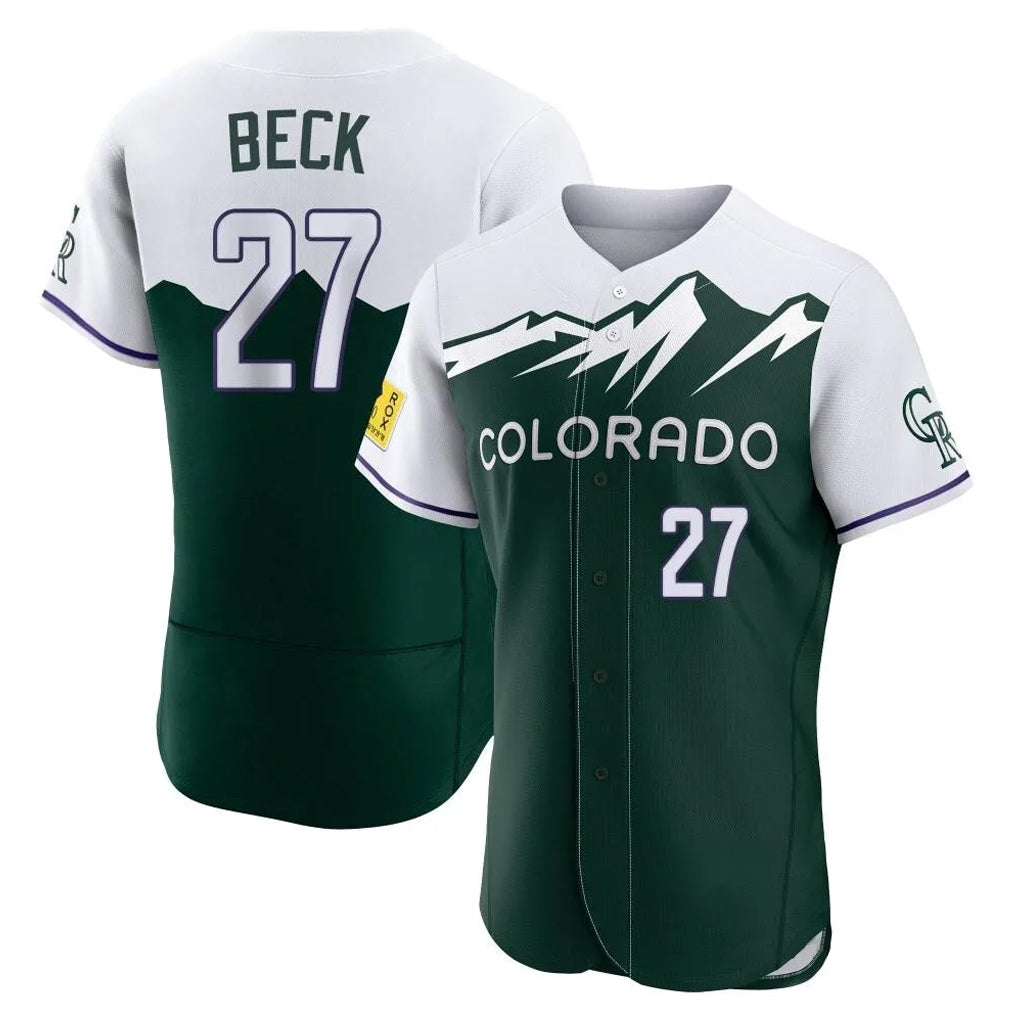 C.Rockies #27 Jordan Beck Player Green City Connect Limited Elite Home Qdoa Stitched Jerseys