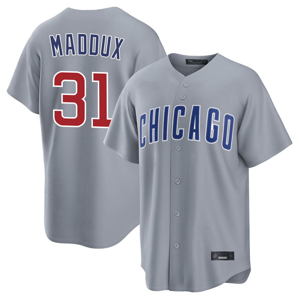 C.Cubs #31 Greg Maddux Player Gray Home Game Qdoa Stitched Jerseys