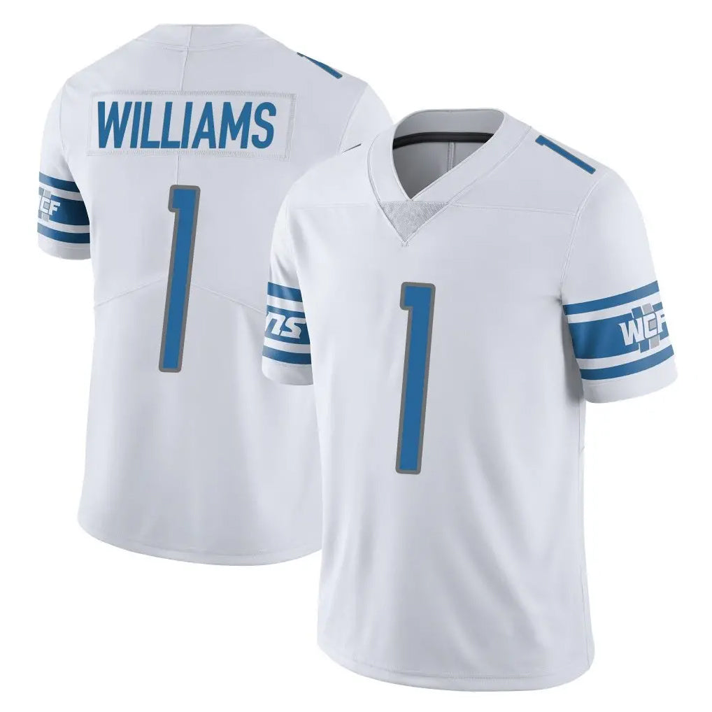 D.Lions #1 Jameson Williams Player White Limited Vapor Untouchable Home Game Qdoa Stitched Jerseys