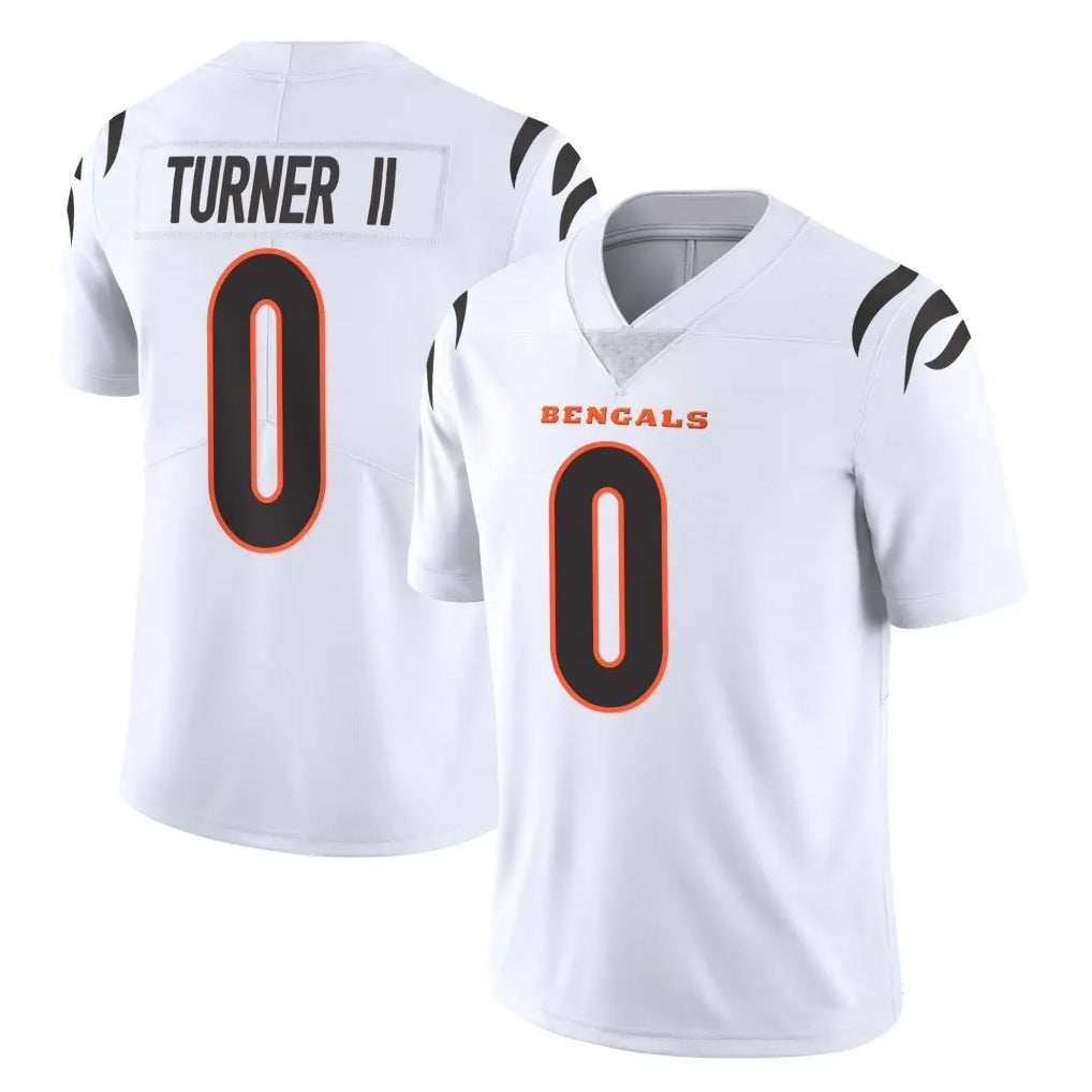 C.Bengals #0 DJ Turner II Player White Vapor Untouchable Limited Home Game Qdoa Stitched Jerseys