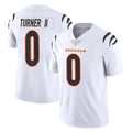 C.Bengals #0 DJ Turner II Player White Vapor Untouchable Limited Home Game Qdoa Stitched Jerseys