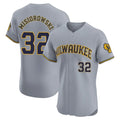 M.Brewers #32 Jacob Misiorowski Player Gray Home Limited Elite Qdoa Stitched Jerseys