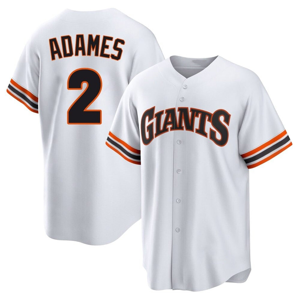 SF.Giants #2 Willy Adames Player White Home Game Qdoa Stitched Jerseys