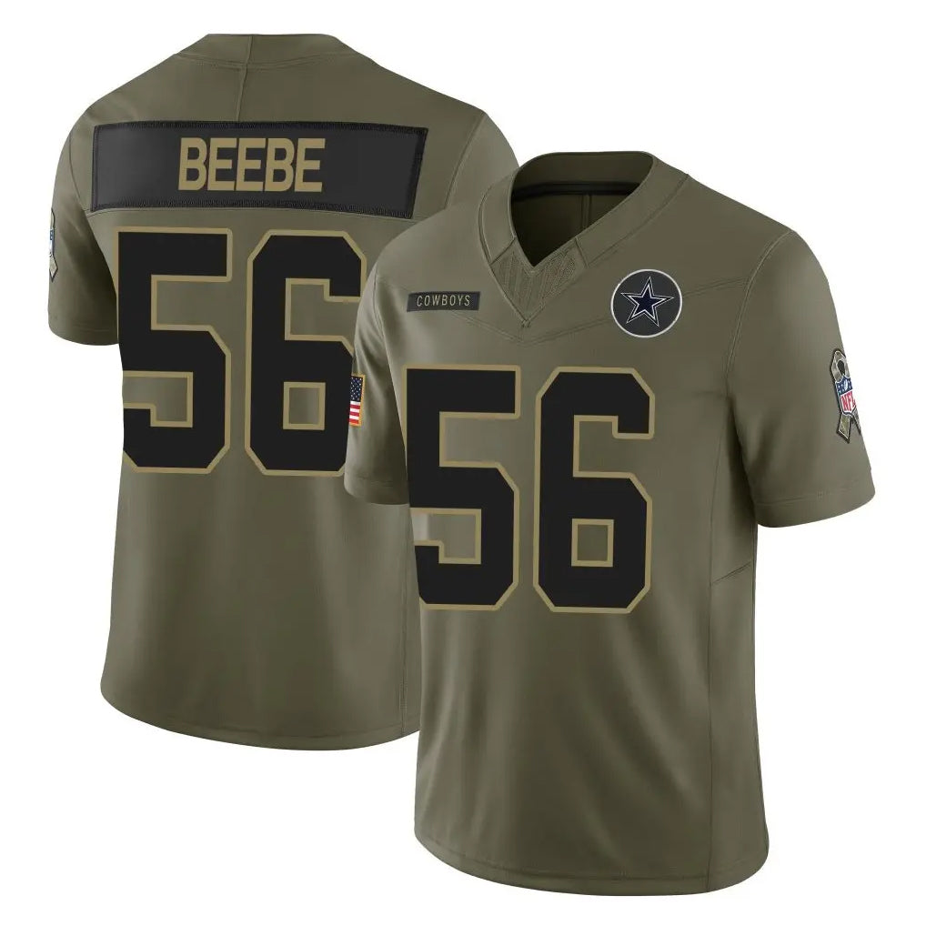 D.Cowboys #56 Cooper Beebe Player Olive 2025 Salute to Service Limited Home Game Qdoa Stitched Jerseys