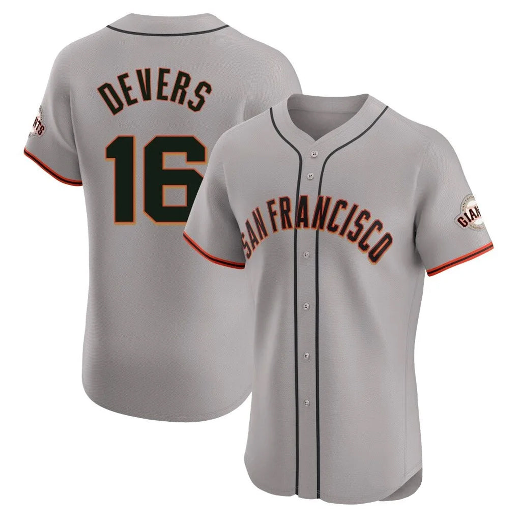 SF.Giants #16 Rafael Devers Player Gray Home Limited Elite Qdoa Stitched Jerseys