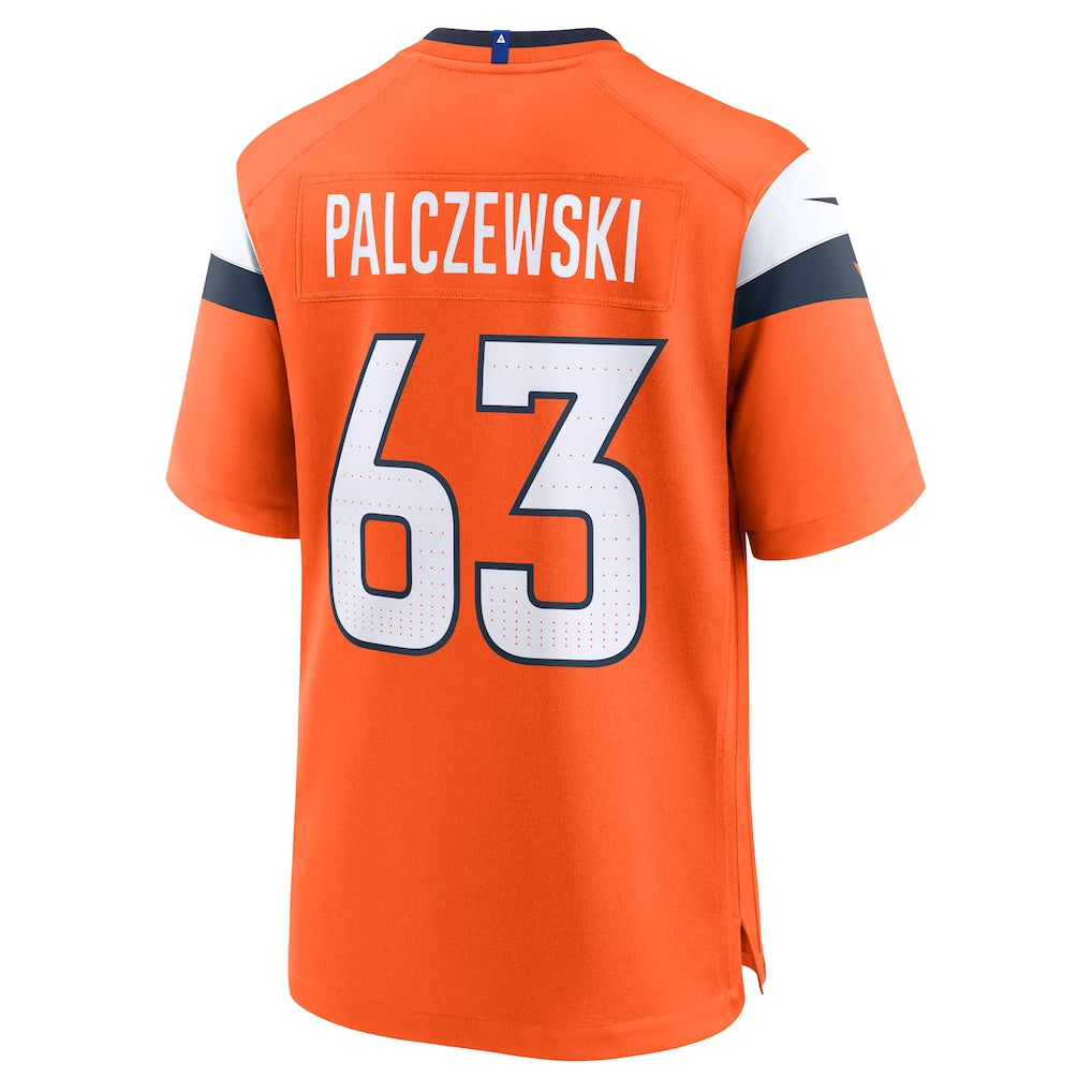 Qdoa D.Broncos #63 Alex Palczewski Orange Team Game Jersey