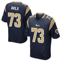 LA.Rams #73 Steve Avila Player Navy Home Game Qdoa Stitched Jerseys