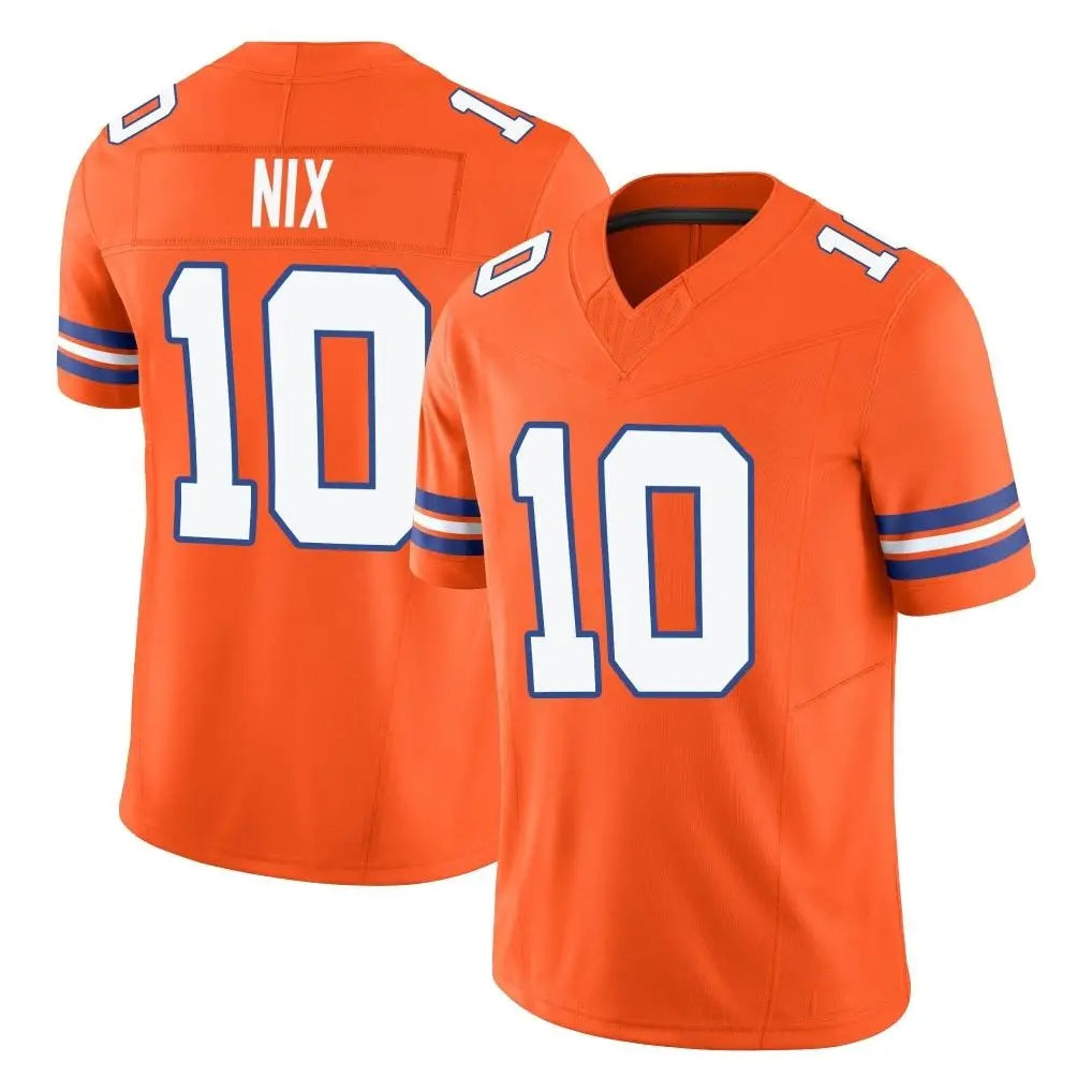 D.Broncos #10 Bo Nix Player Orange Limited Alternate Vapor F.U.S.E. Throwback Game Qdoa Stitched Jerseys