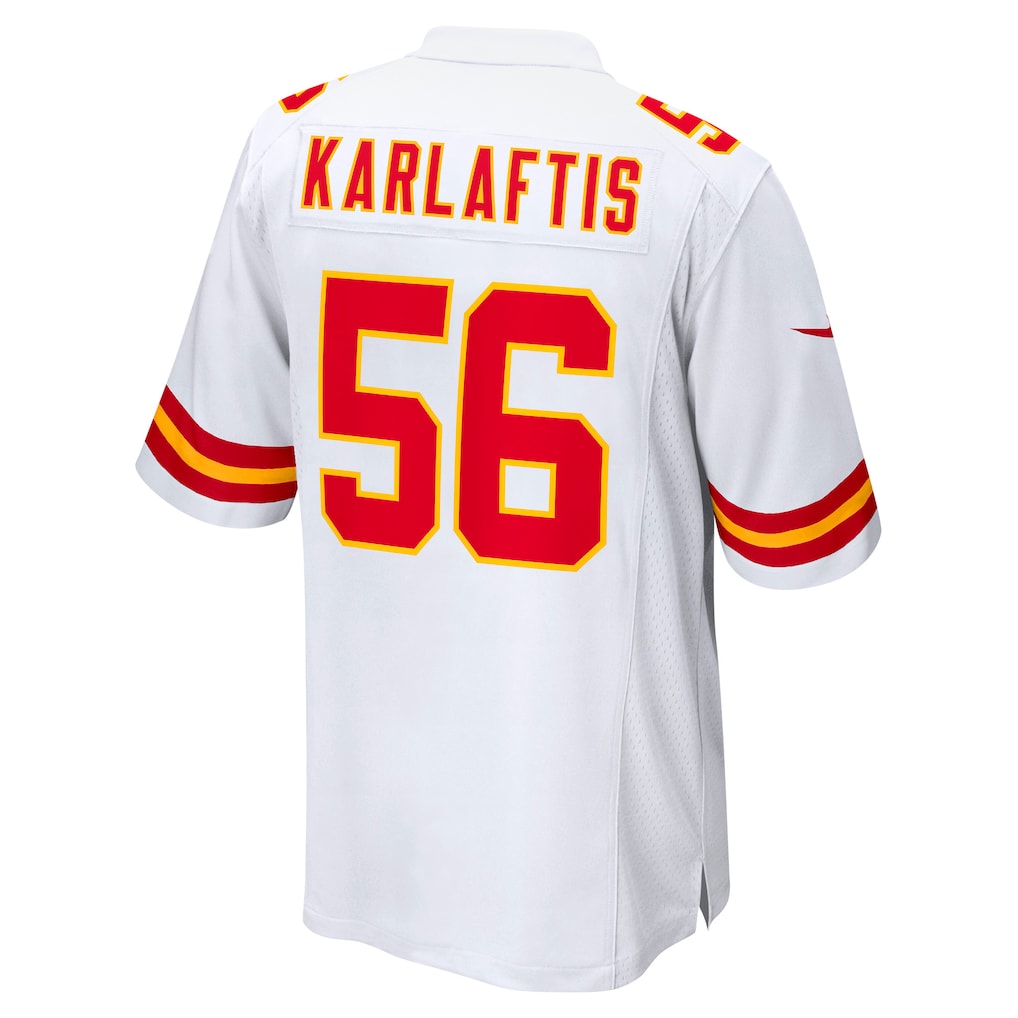 Qdoa KC.Chiefs #56 George Karlaftis White Away Game Player Jersey
