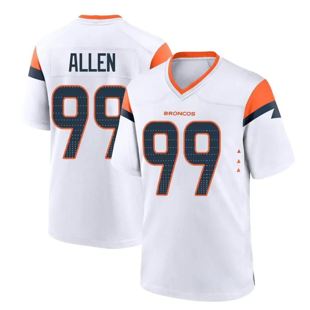 D.Broncos #99 Zach Allen Player White Home Game Qdoa Stitched Jerseys