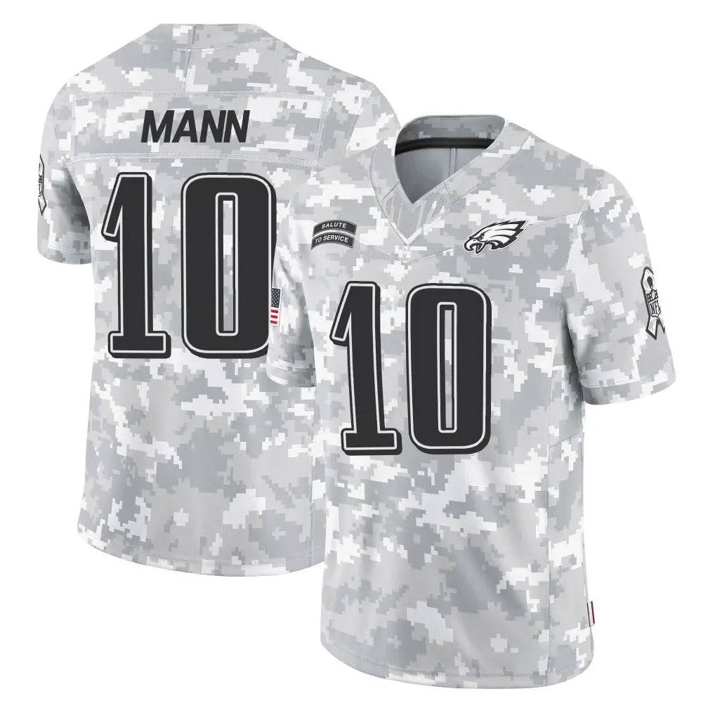 P.Eagles #10 Braden Mann Player Arctic Camo Salute to Service Limited Game Qdoa Stitched Jerseys