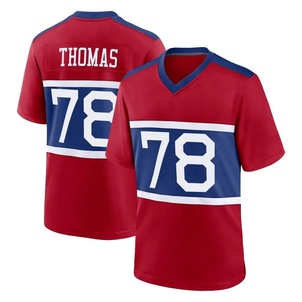 NY.Giants #78 Andrew Thomas Player Red Century Home Game Qdoa Stitched Jerseys