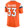 Qdoa D.Broncos #33 Javonte Williams Orange Mile High Collection Vapor F.U.S.E. Limited Jersey