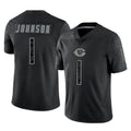C.Bears #1 Jaylon Johnson Player Black REFLECTIVE Limited Game Qdoa Stitched Jerseys