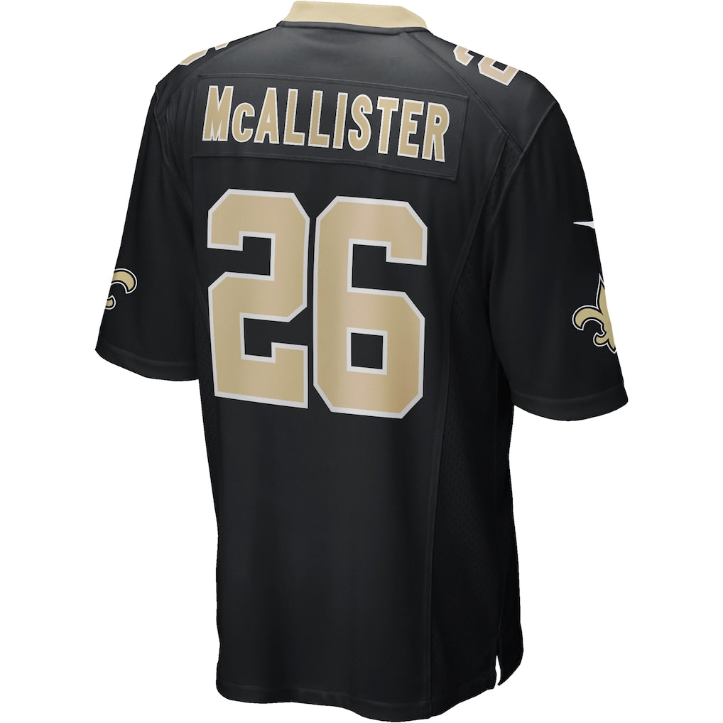 Qdoa NO.Saints #26 Deuce McAllister Black Game Retired Player Jersey