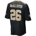 Qdoa NO.Saints #26 Deuce McAllister Black Game Retired Player Jersey