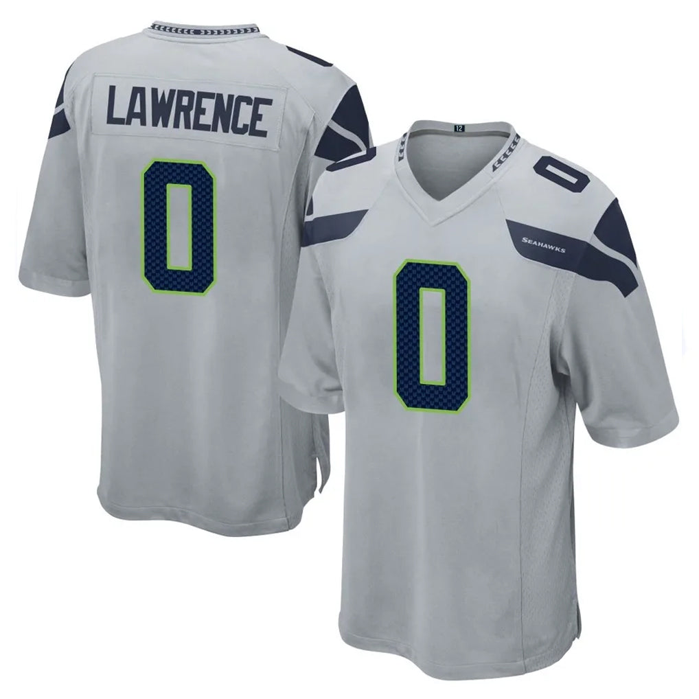 S.Seahawks #0 DeMarcus Lawrence Player Gray Home Game Qdoa Stitched Jerseys