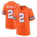 D.Broncos #2 Pat Surtain II Player Orange Alternate Collection Throwback Game Qdoa Stitched Jerseys