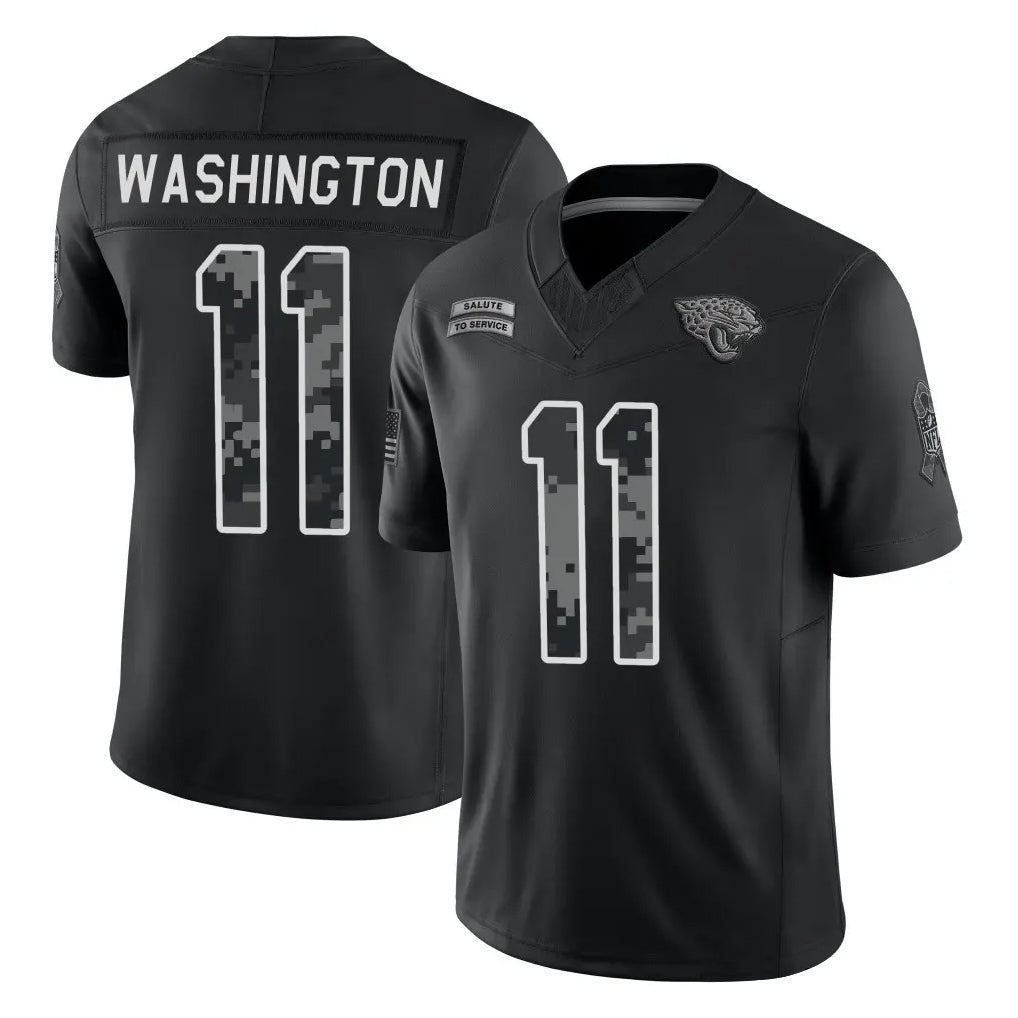 J.Jaguars #11 Parker Washington Player Black Limited 2026 Salute to Service Home Game Qdoa Stitched Jerseys