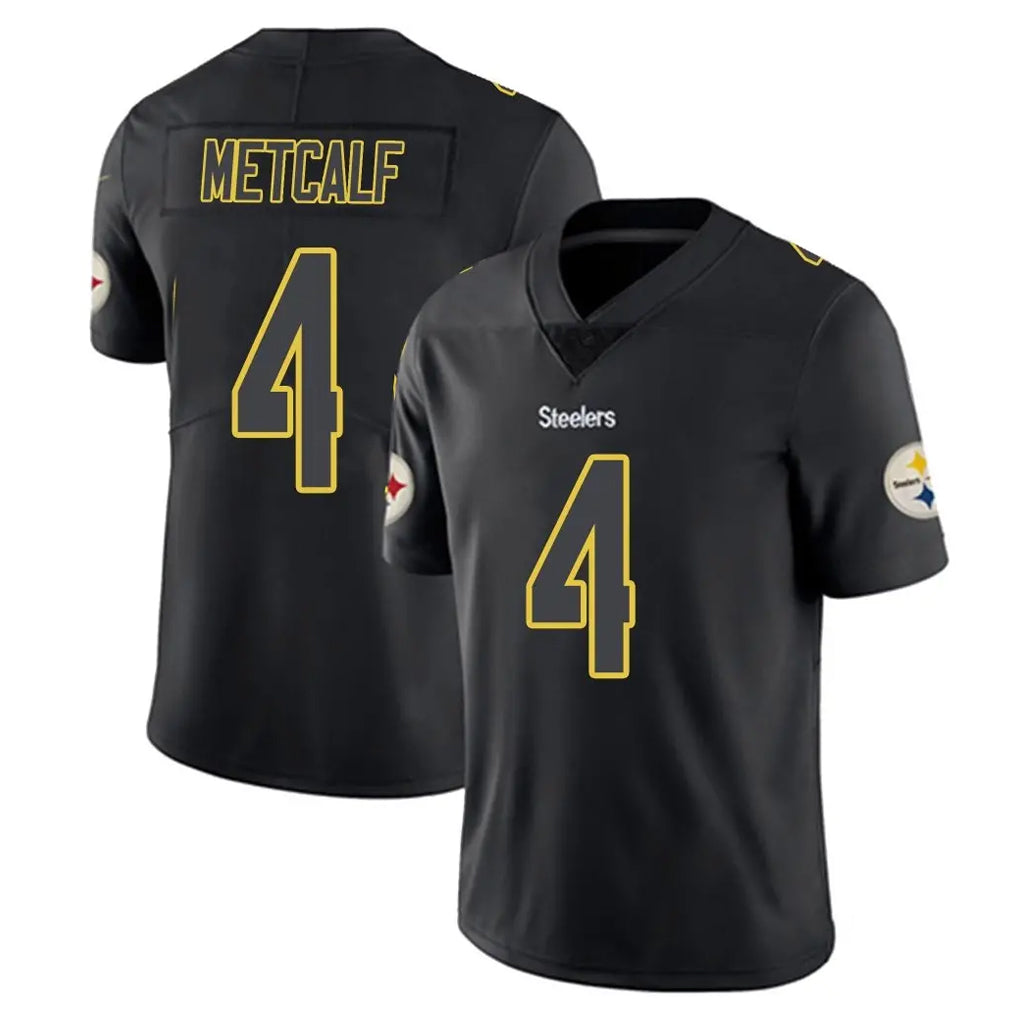 P.Steelers #4 DK Metcalf Player Black Impact Limited Home Game Qdoa Stitched Jerseys