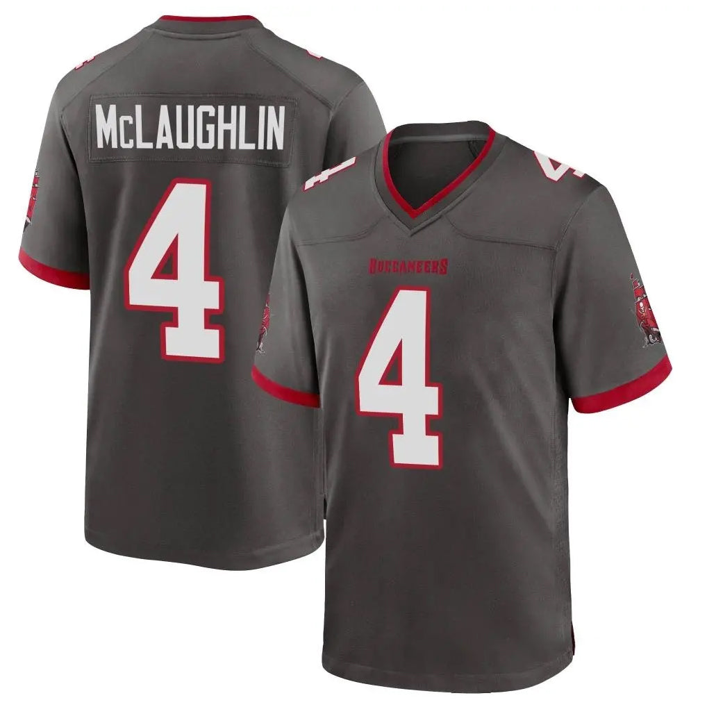 TB.Buccaneers #4 Chase McLaughlin Player Pewter Alternate Home Game Qdoa Stitched Jerseys