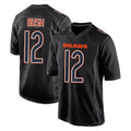 C.Bears #12 Devin Bush Player Carbon Black Fashion Game Qdoa Stitched Jerseys