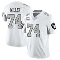 LV.Raiders #74 Kolton Miller Player White Vapor Limited Home Game Qdoa Stitched Jerseys